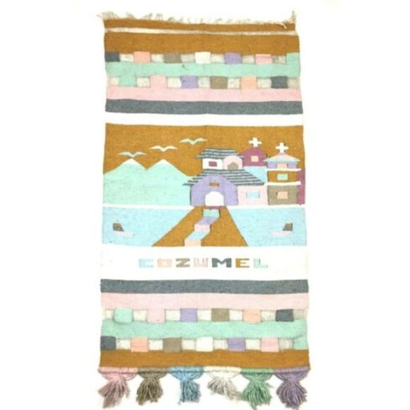 Wool Tapestry Rug Southwest Woven Wall Hanging - Picture 1 of 6